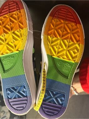 Converse x Miley Cyrus Polka Dot Sneakers Size 7 Fun Rare All Star rainbow